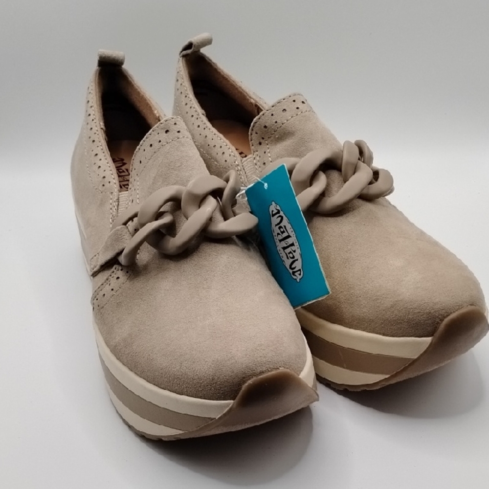 Mad Love Tan Women's Flats with Chain Detail